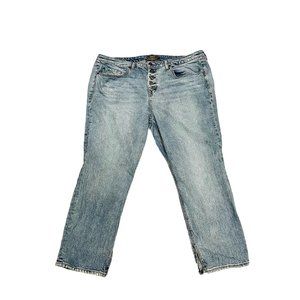 Torrid Hi-Rise Straight Light Wash Button Fly Denim Jeans Size 18R